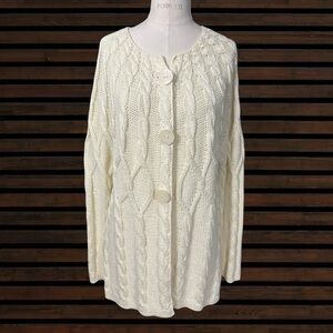 Claire Kennedy Connemara Collection Knit-By-Hand Cardigan Sweater Women's Size 4